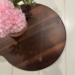 Paris Jewelry Sterling Silver Double Heart Necklace – 18” Chain – Dainty